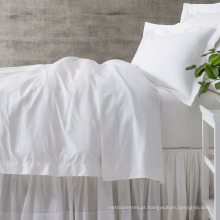 Conjunto de quarto de cama de hotel 100% algodão branco